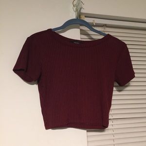 Maroon Crop Top